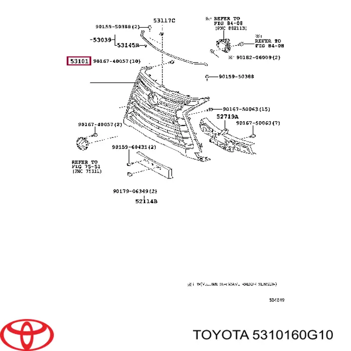 Облицовка радиатора Toyota 5310160G10 цена, от 454.29 USD