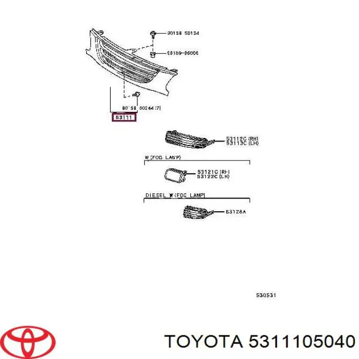Купить TY07381GAV Tong Hong Решетка радиатора