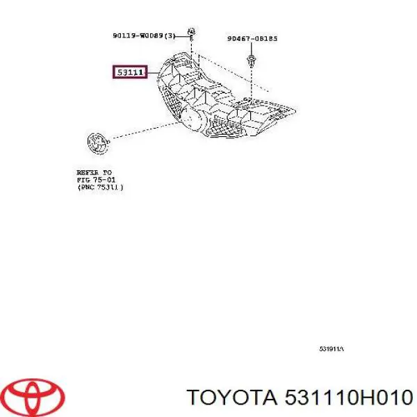 Купить 531110H010 Toyota Решетка радиатора