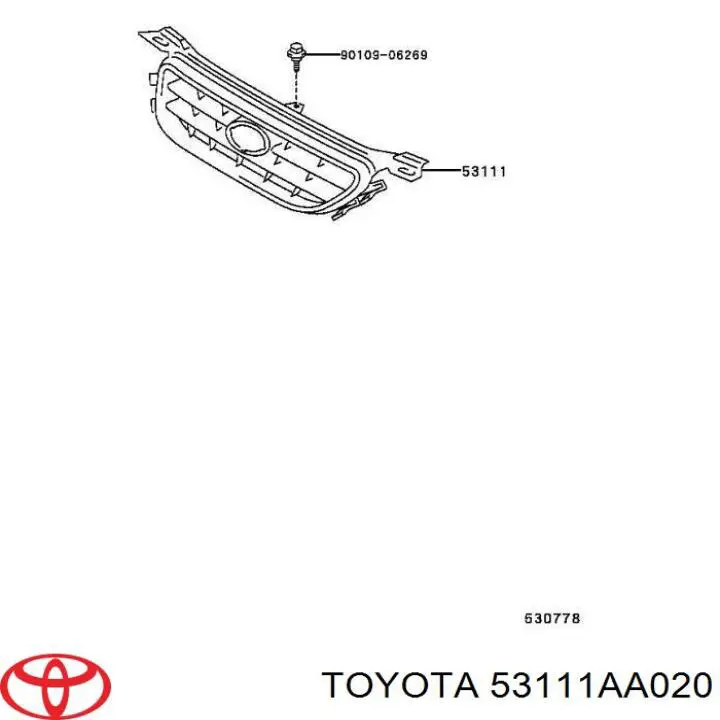 53111AA020 Toyota решетка радиатора