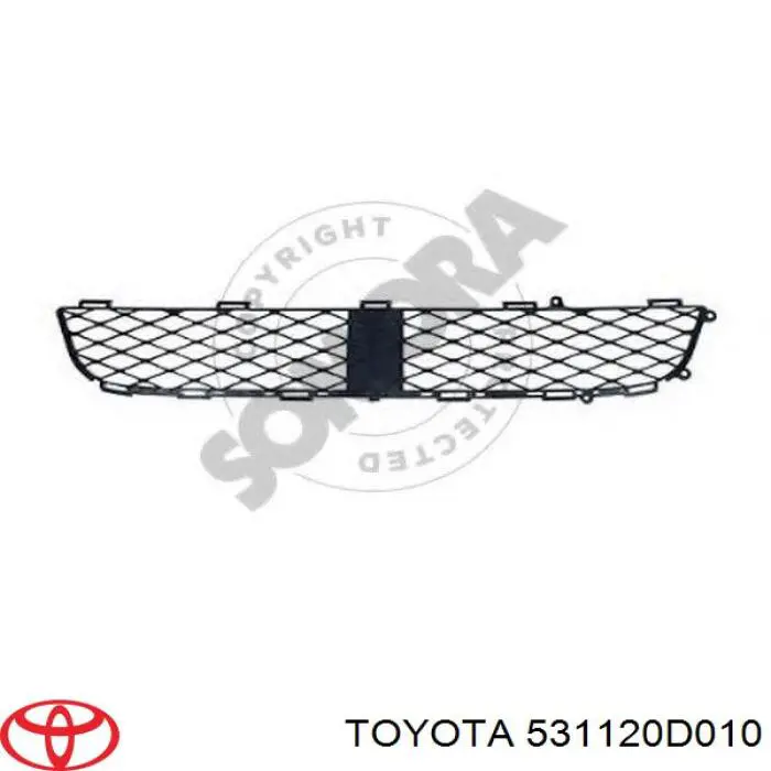 531120D010 Toyota Центральная решетка переднего бампера
