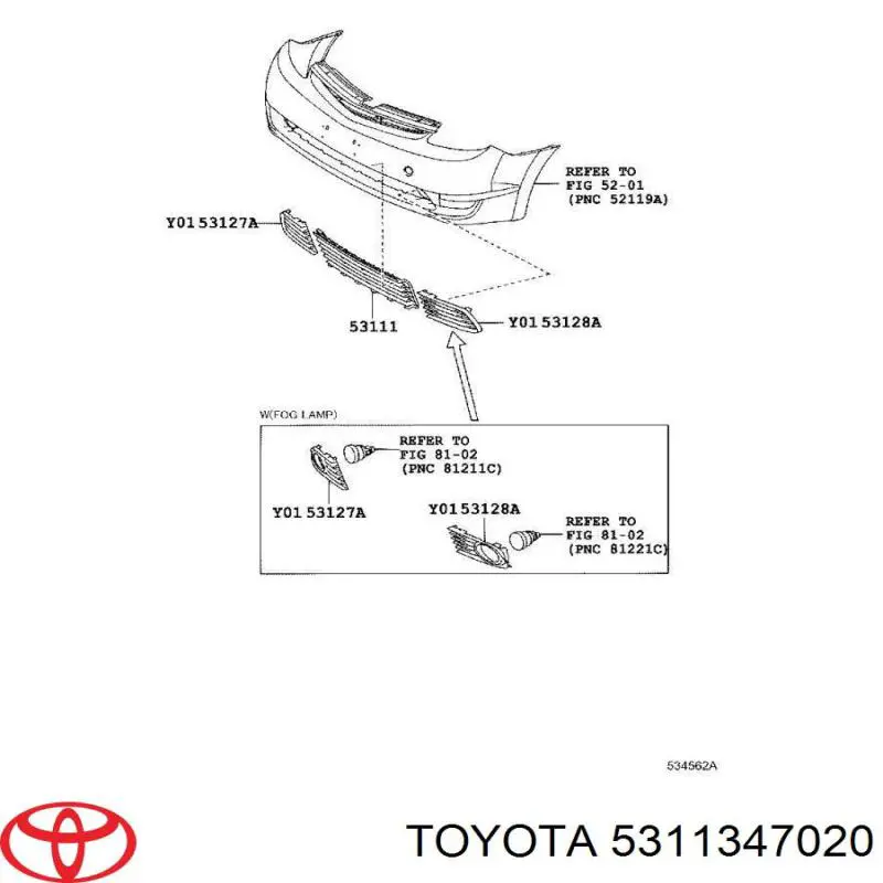 Решетка радиатора левая на Toyota Prius NHW20