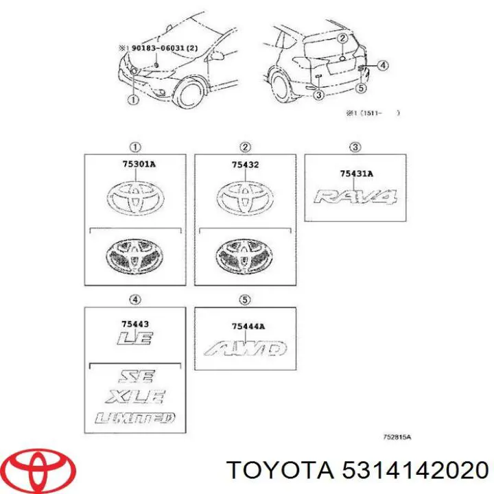 Emblema de grelha do radiador para Toyota Corolla 