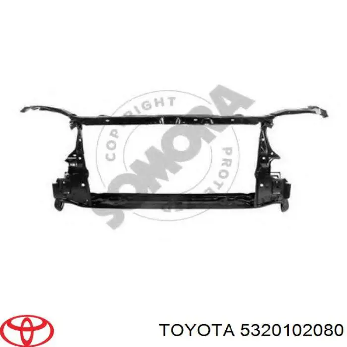 5320102080 Toyota суппорт радиатора в сборе (монтажная панель крепления фар)