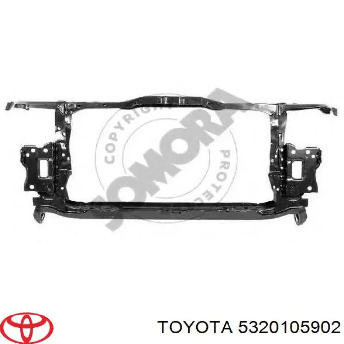 5320105902 Toyota suporte do radiador montado (painel de montagem de fixação das luzes)
