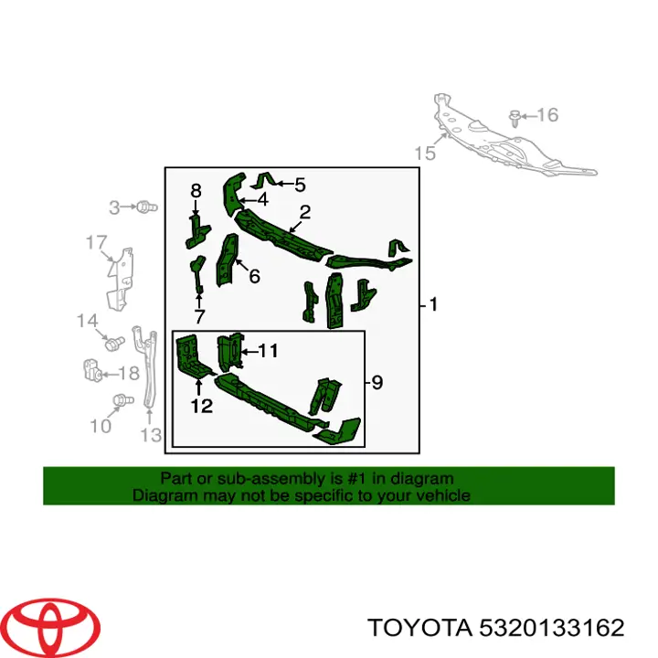 Панель передняя Toyota 5320133162 цена, от 182.95 USD