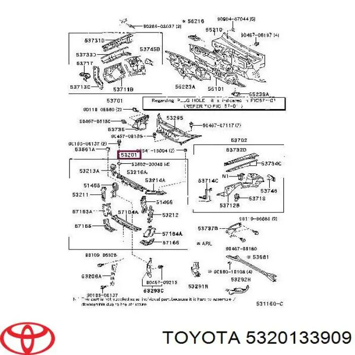 Суппорт радиатора в сборе (монтажная панель крепления фар) на Toyota Camry V30