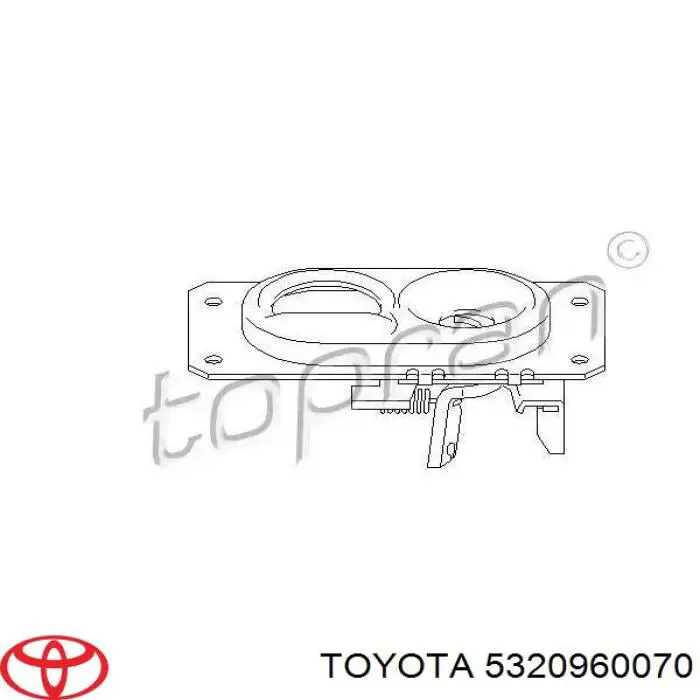 Стояк-крюк замка капота на Toyota Land Cruiser J12