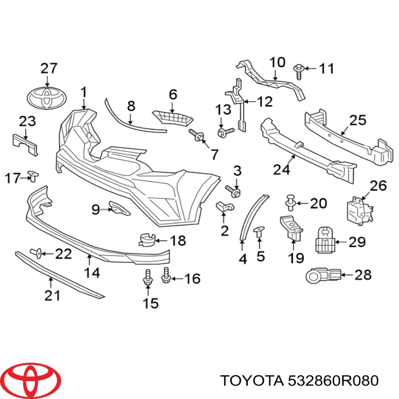 Tampão dianteiro esquerdo do pára-choque do gancho de reboque para Toyota RAV4 (A4)