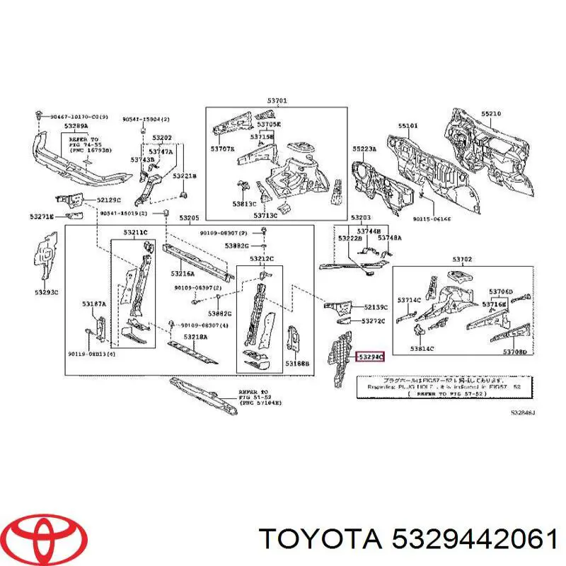 5329442061 Toyota воздуховод (дефлектор радиатора левый)