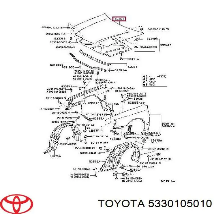 5330105010 Toyota capota