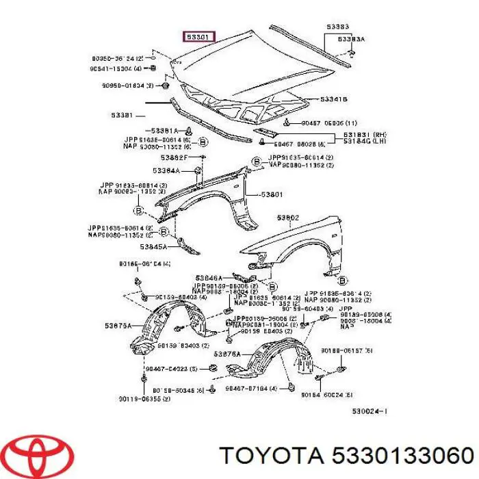 Капот 5330133060 Toyota