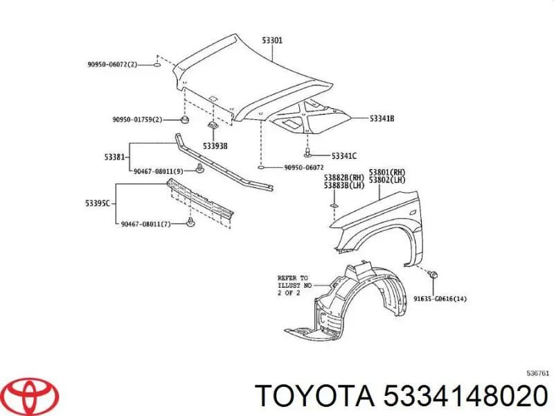 Шумоизоляция капота на Toyota Highlander HYBRID 