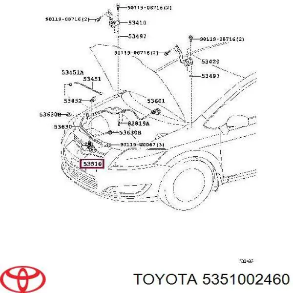 Замок капота 5351002460 Toyota