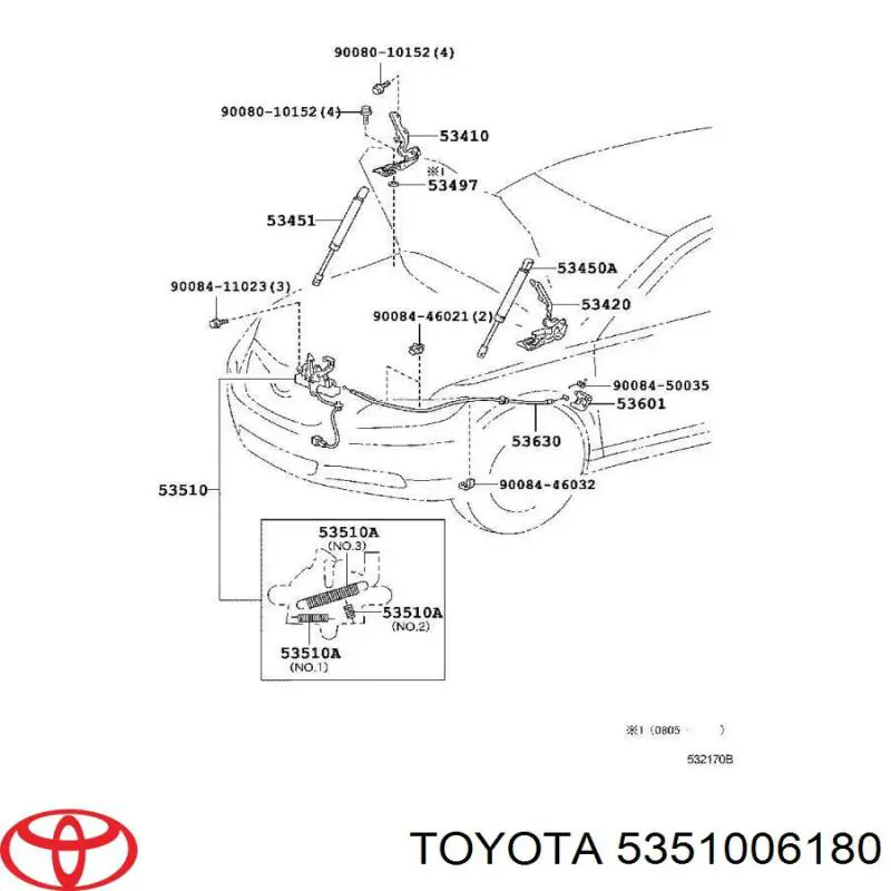 5351006180 Toyota fecho da capota