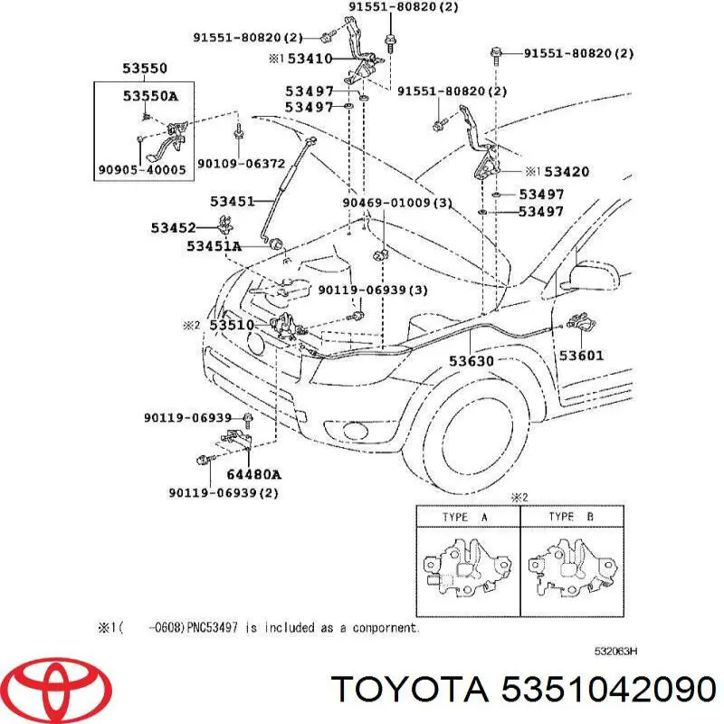Fecho da capota para Toyota RAV4 (A3)