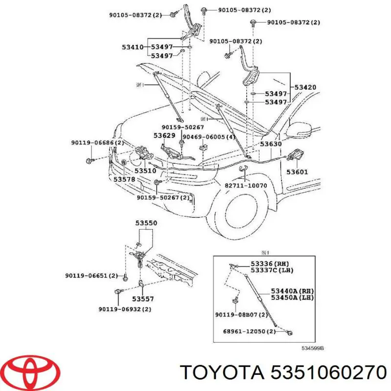 Fecho da capota para Toyota Land Cruiser (J200)
