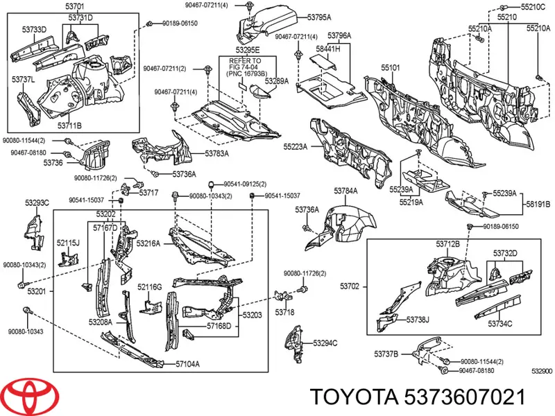 Щиток грязезащитный передней арки крыла Toyota 5373607021 цена, от 6.33 USD
