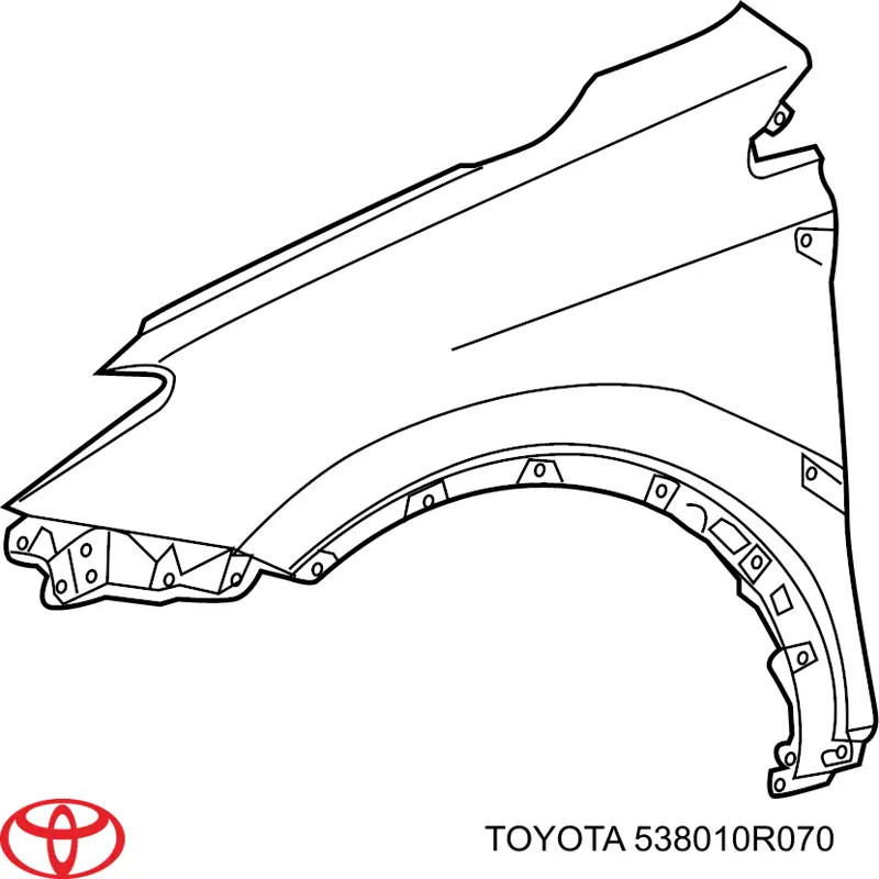 Крыло переднее правое 538010R070 Toyota