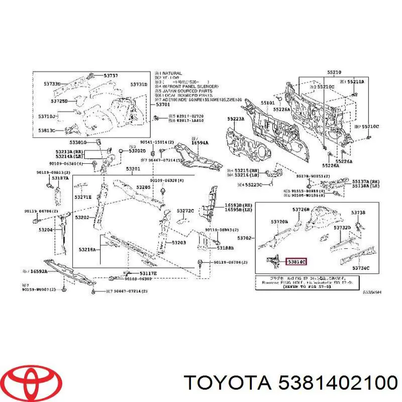 5381402100 Toyota 