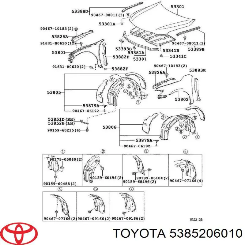  Toyota 5385206010 цена, от 16.25 USD