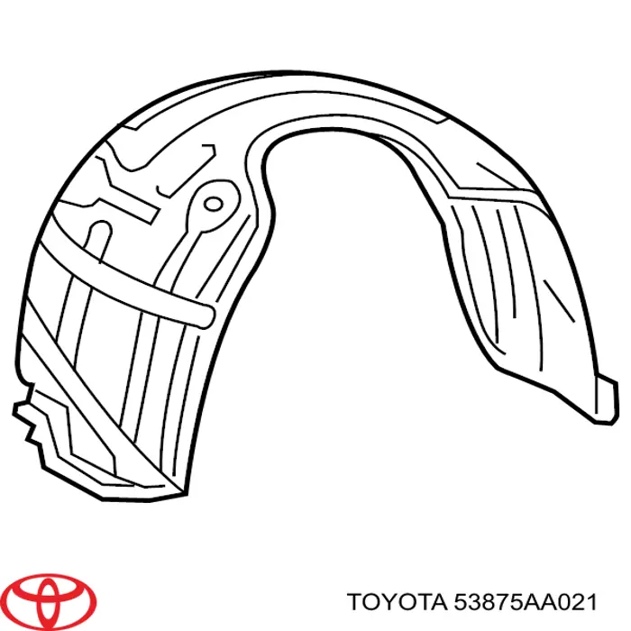 Правый подкрылок переднего крыла Toyota 53875AA021 цена, от 43.03 USD