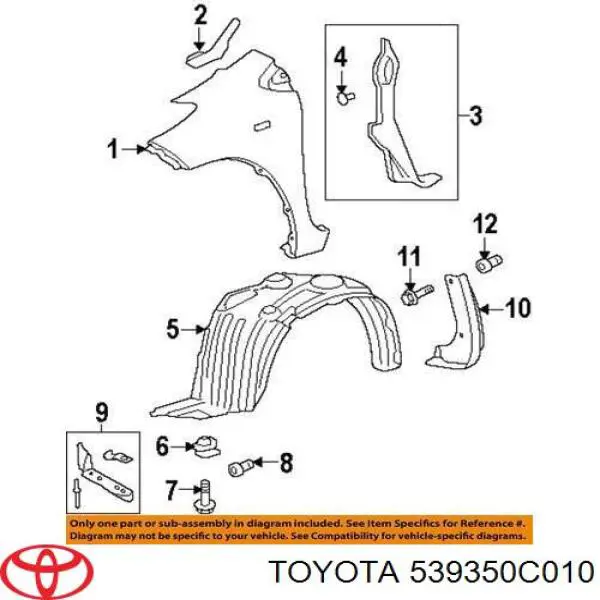 539350C010 Toyota cápsula (prendedor de fixação de placas sobrepostas do acesso)