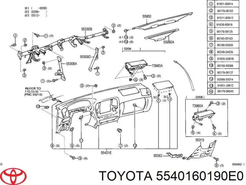  5540160190E0 Toyota