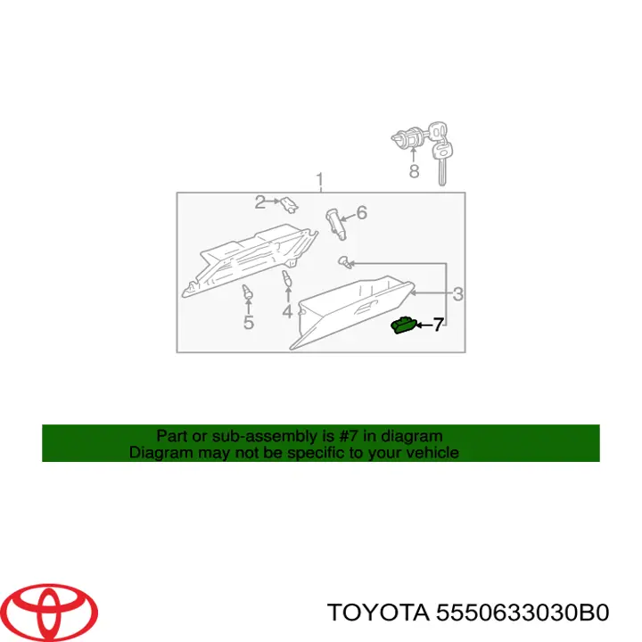 5550633030B0 Toyota замок перчаточного ящика