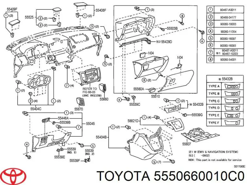5550660010C0 Toyota 
