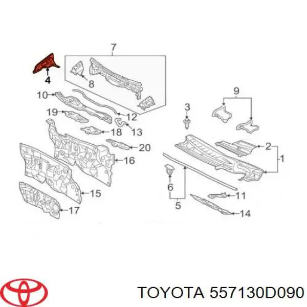  Toyota 557130D090 цена, от 49.40 USD