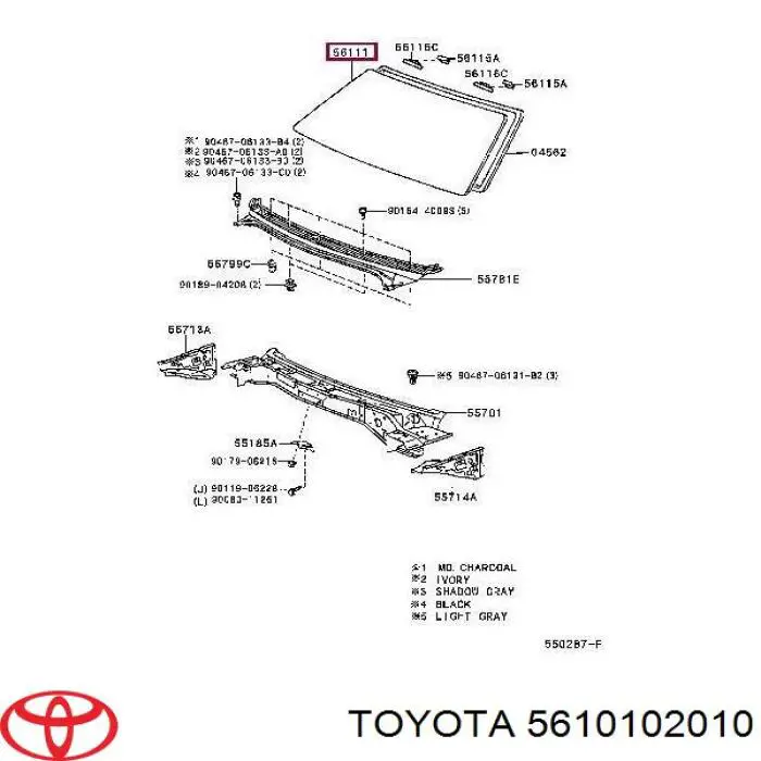 561111A690 Toyota стекло лобовое