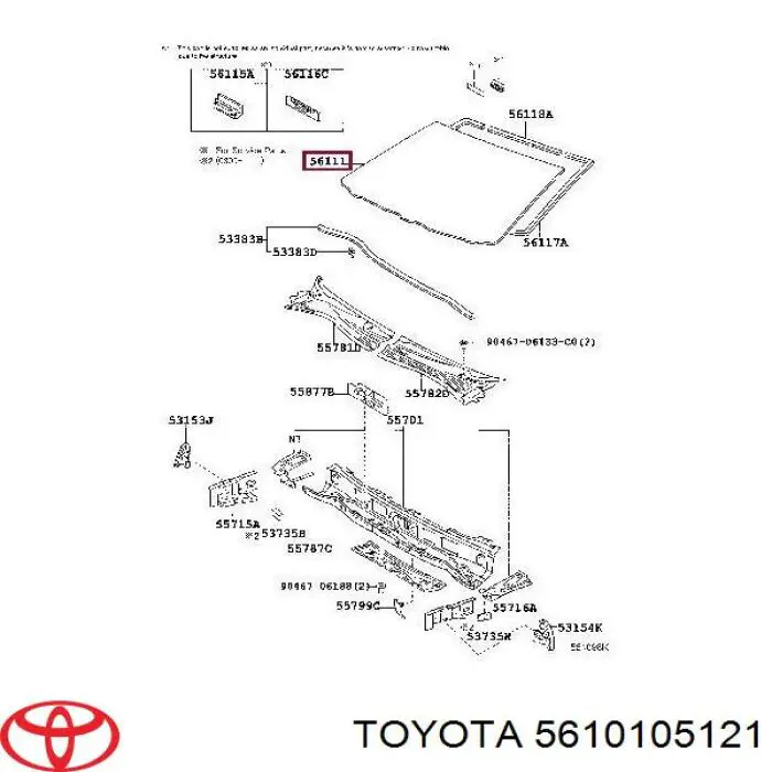 5610105160 Toyota стекло лобовое