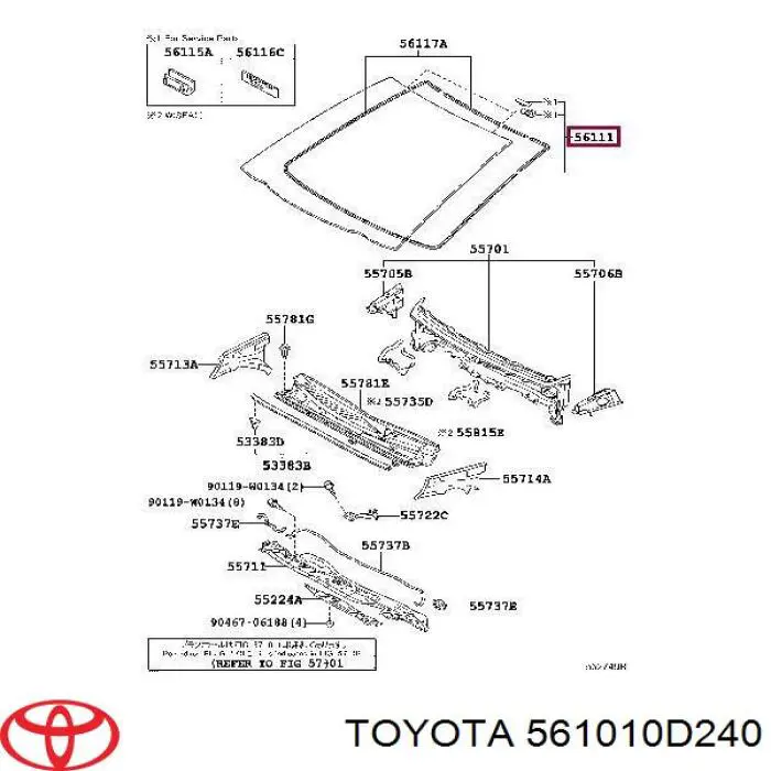 561010D240 Toyota pára-brisas