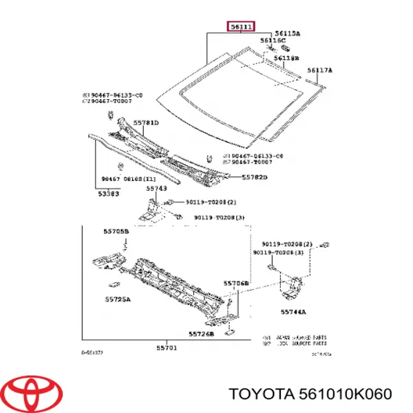Pára-brisas para Toyota Hilux (KUN25)