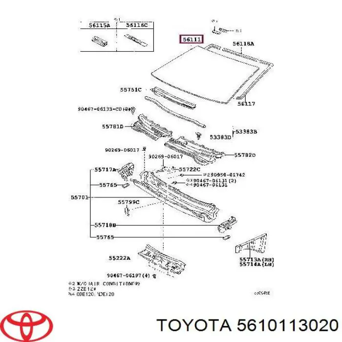 5610113020 Toyota pára-brisas