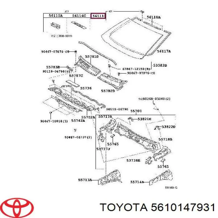 5610147120 Toyota pára-brisas