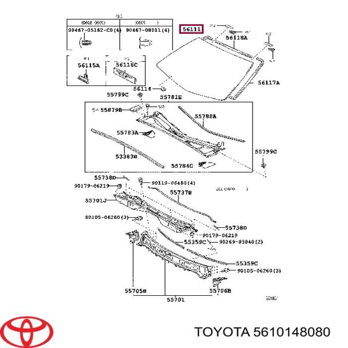 5610148080 Toyota Автостекло