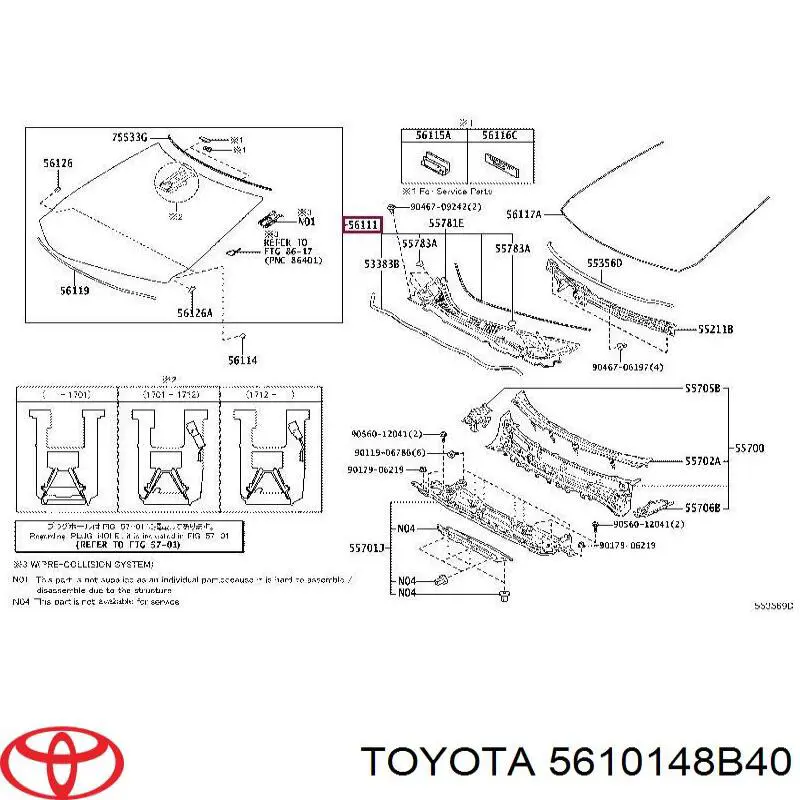 5610148B40 Toyota pára-brisas