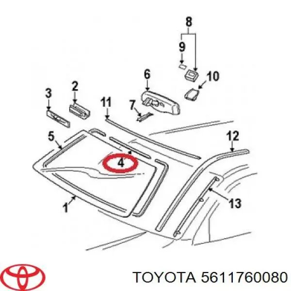 Уплотнитель лобового стекла на Toyota Land Cruiser PRADO ASIA 