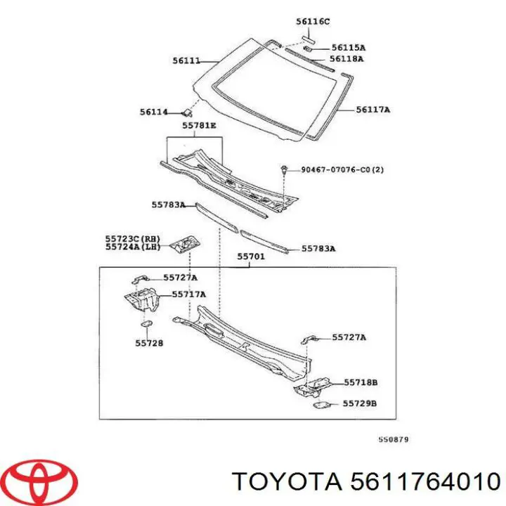 5611764010 Toyota compactador de pára-brisas esquerdo/direito