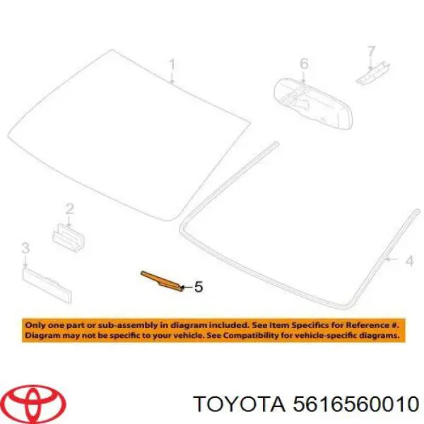 5616560010 Toyota moldura esquerda de pára-brisas