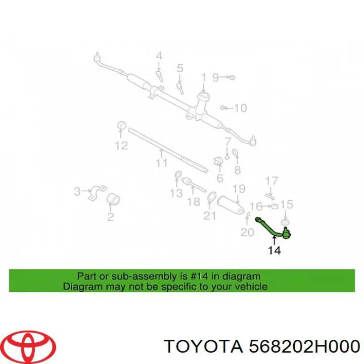 Рулевой наконечник 568202H000 Toyota