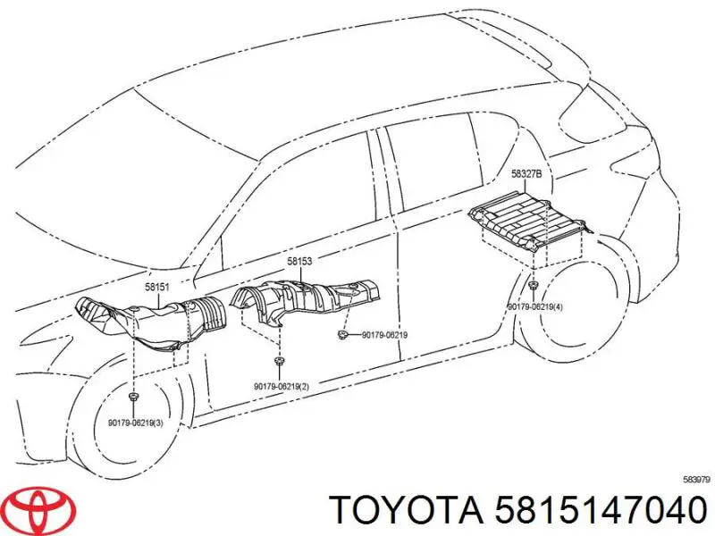 Тепловой экран выхлопа Toyota 5815147040 цена, от 28.31 USD