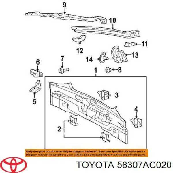 Купить 58307AC020 Toyota Панель задняя, багажного отсека