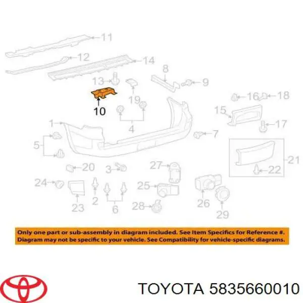 Купить 5835660010 Toyota Крепление бампера