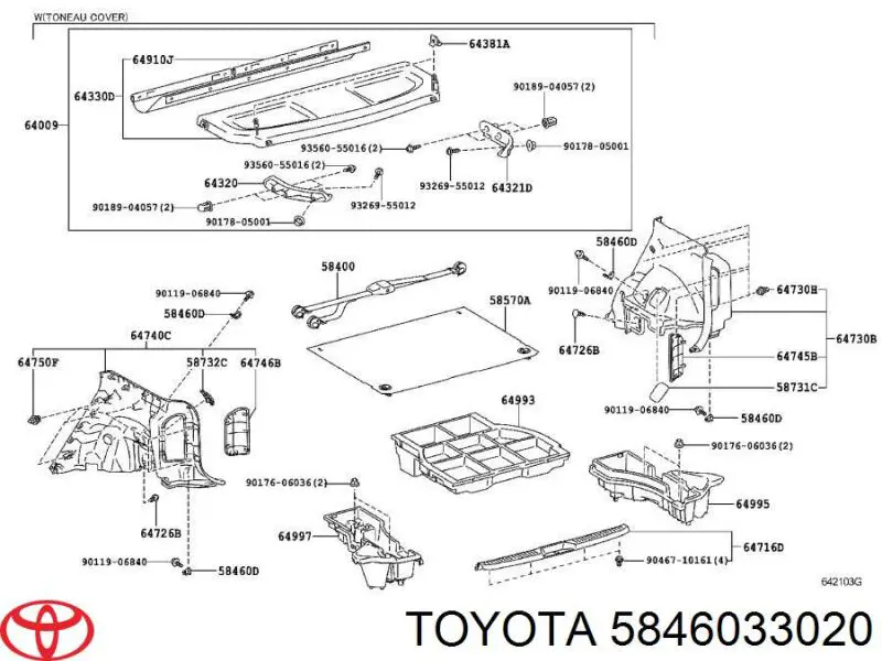 Gozno de fixação de carga para Toyota Corolla (E15)