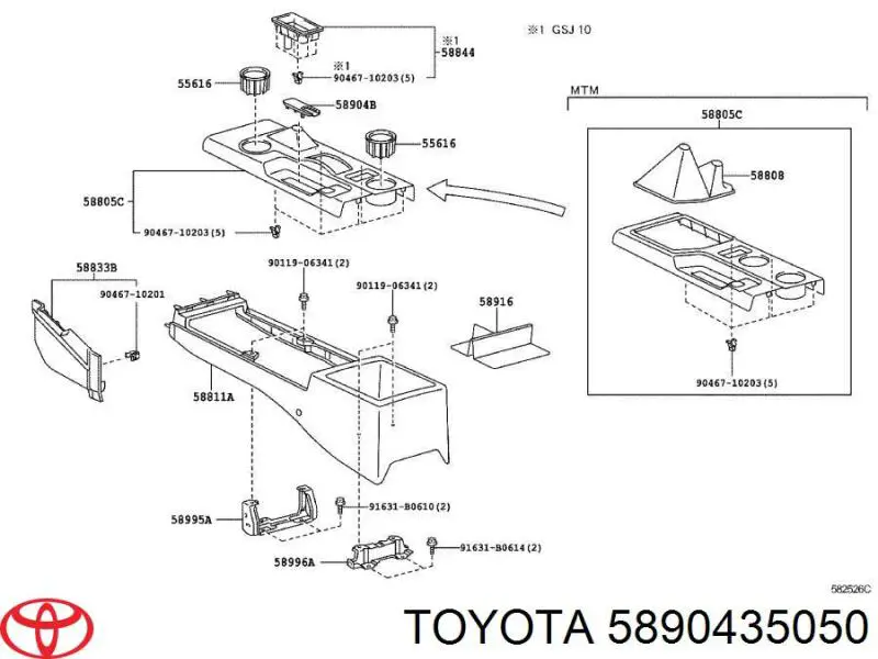 5890435050 Toyota 