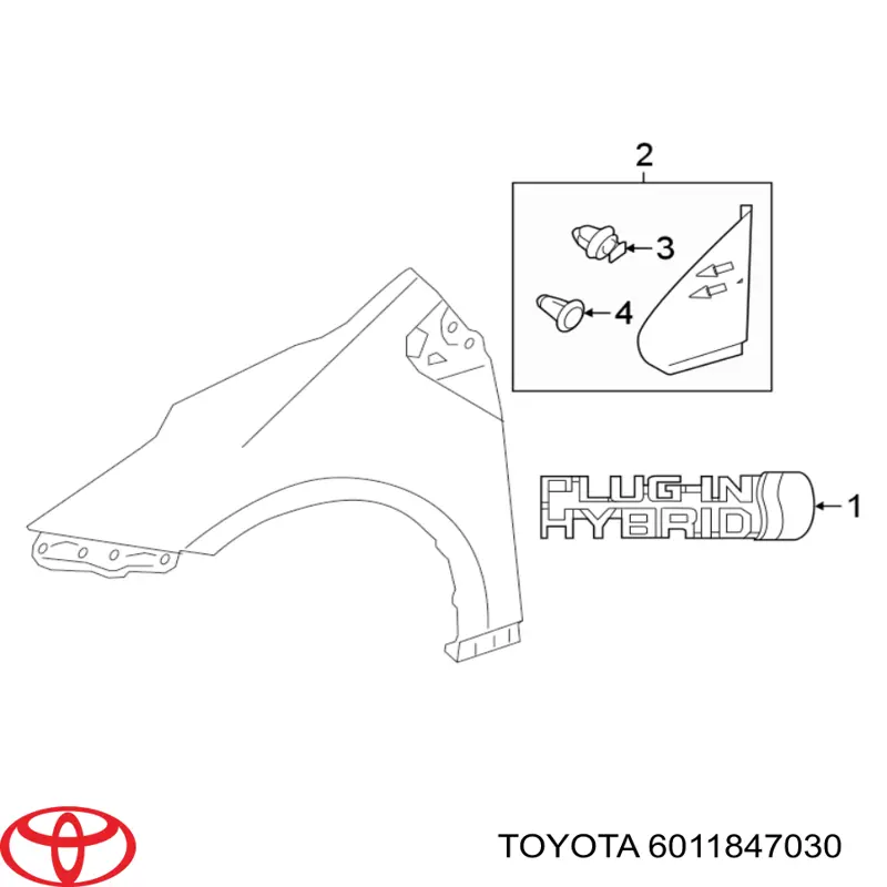 Placa sobreposta externa dianteira esquerda de suporte de carroçaria para Toyota Prius 