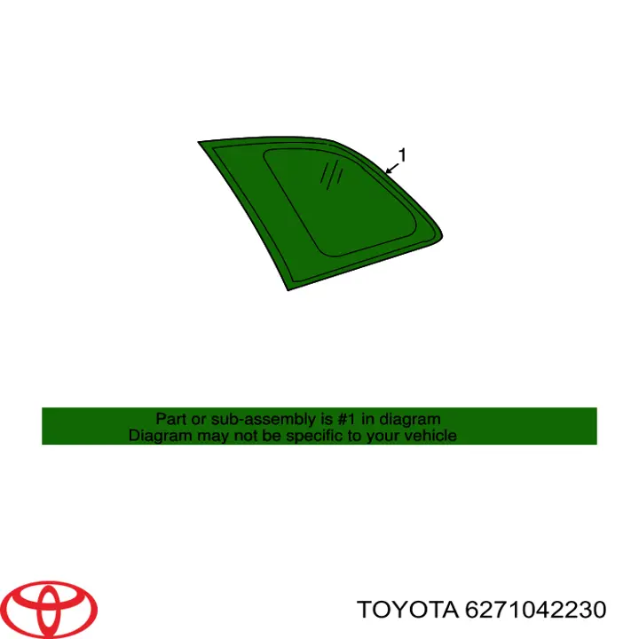 6271042230 Toyota стекло кузова (багажного отсека правое)